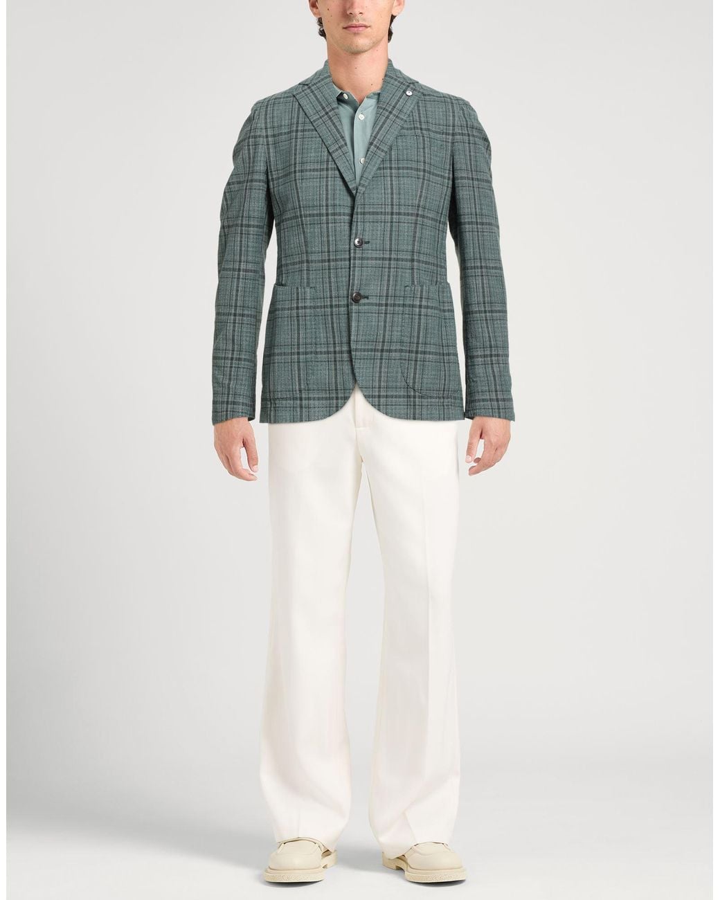 L.b.m. 1911 Green Blazer Cotton, Polyester for men