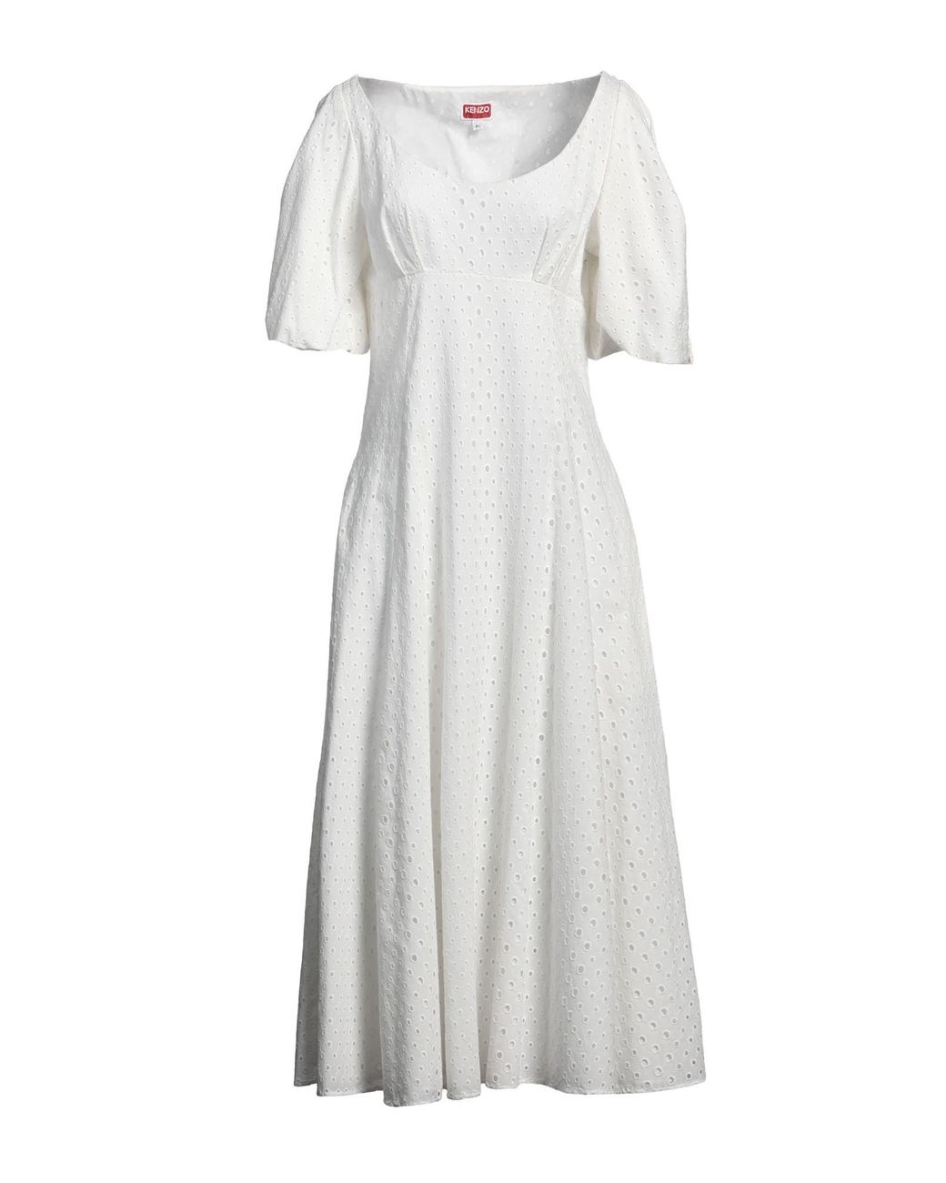 KENZO White Midi Dress Cotton