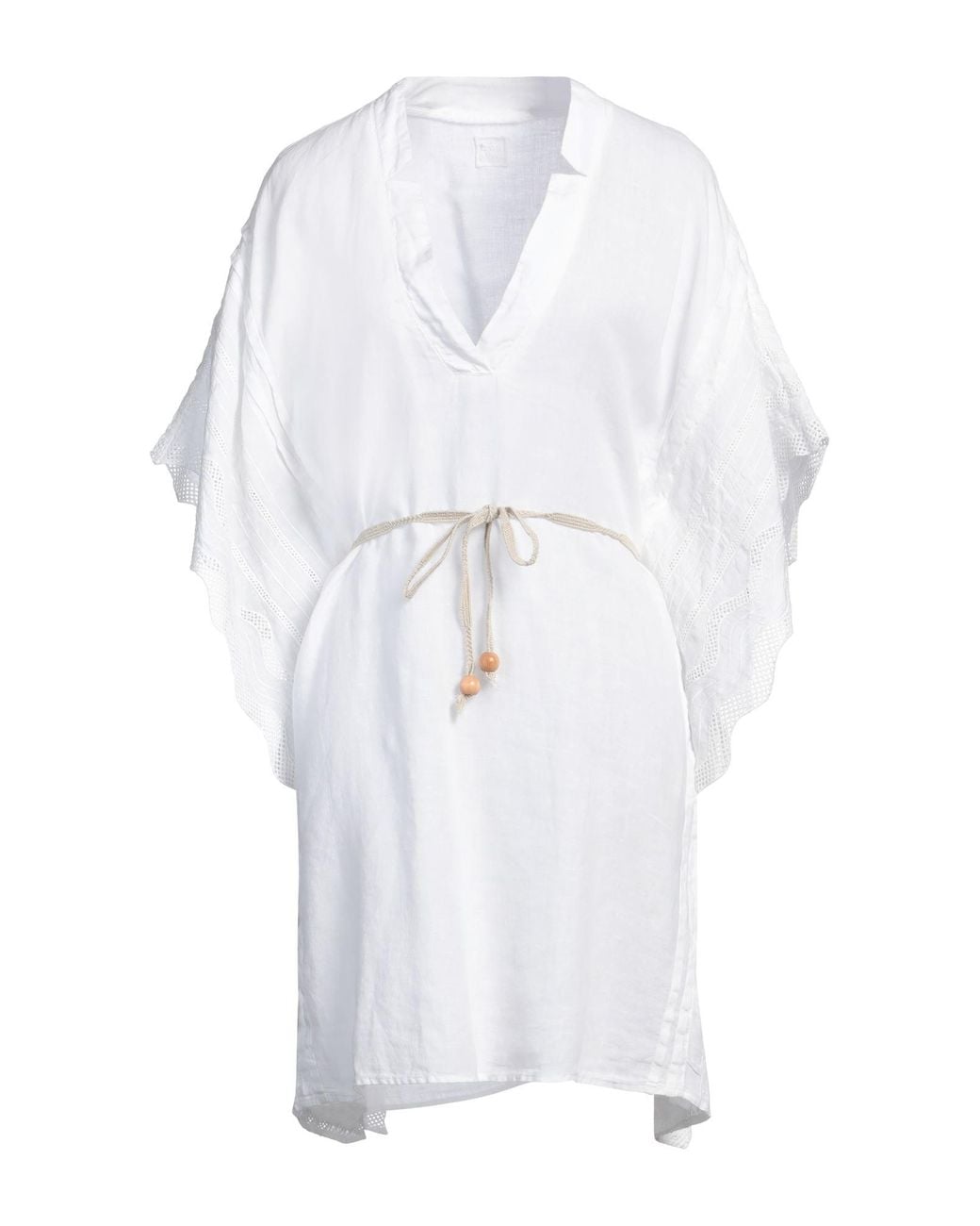 120% Lino White Mini Dress Linen