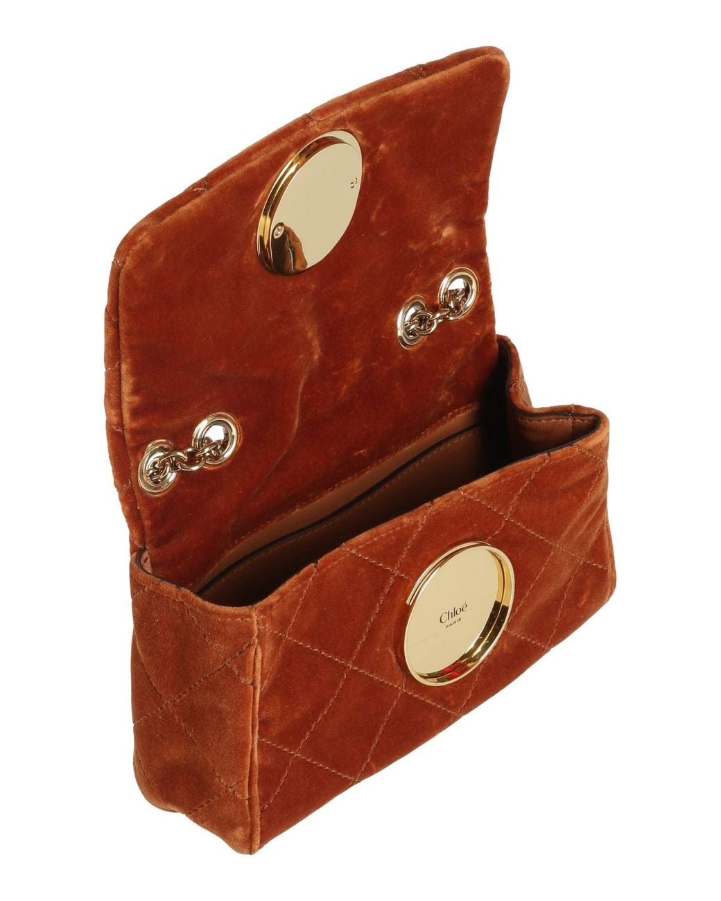 Chloé Brown Rust Cross-Body Bag Cotton