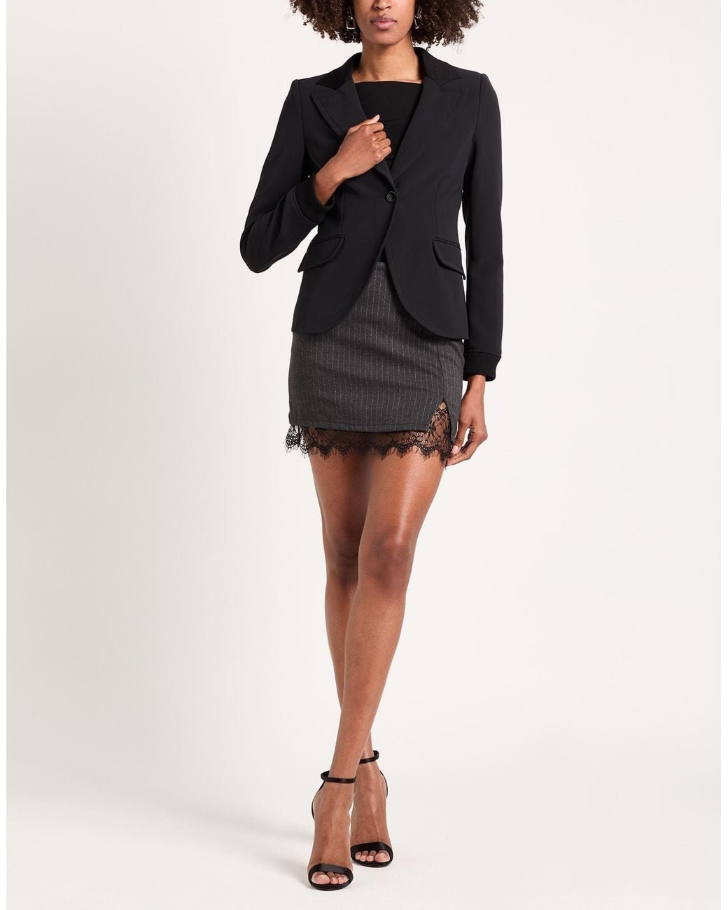 Moschino Black Blazer Polyester, Elastane