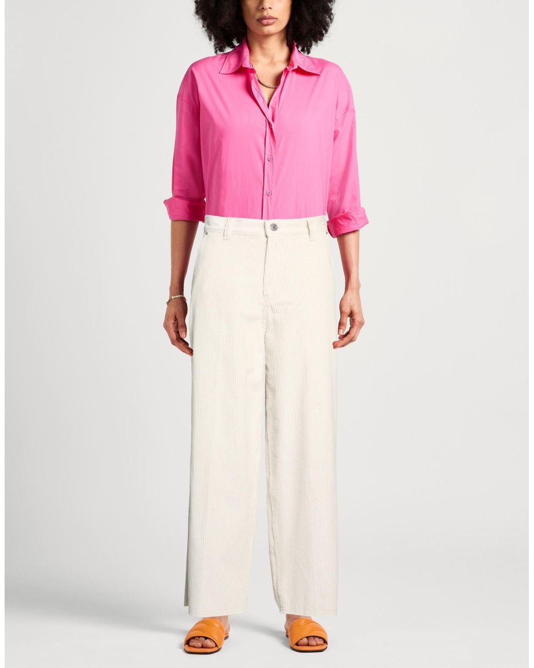 AMI White Ivory Pants Cotton
