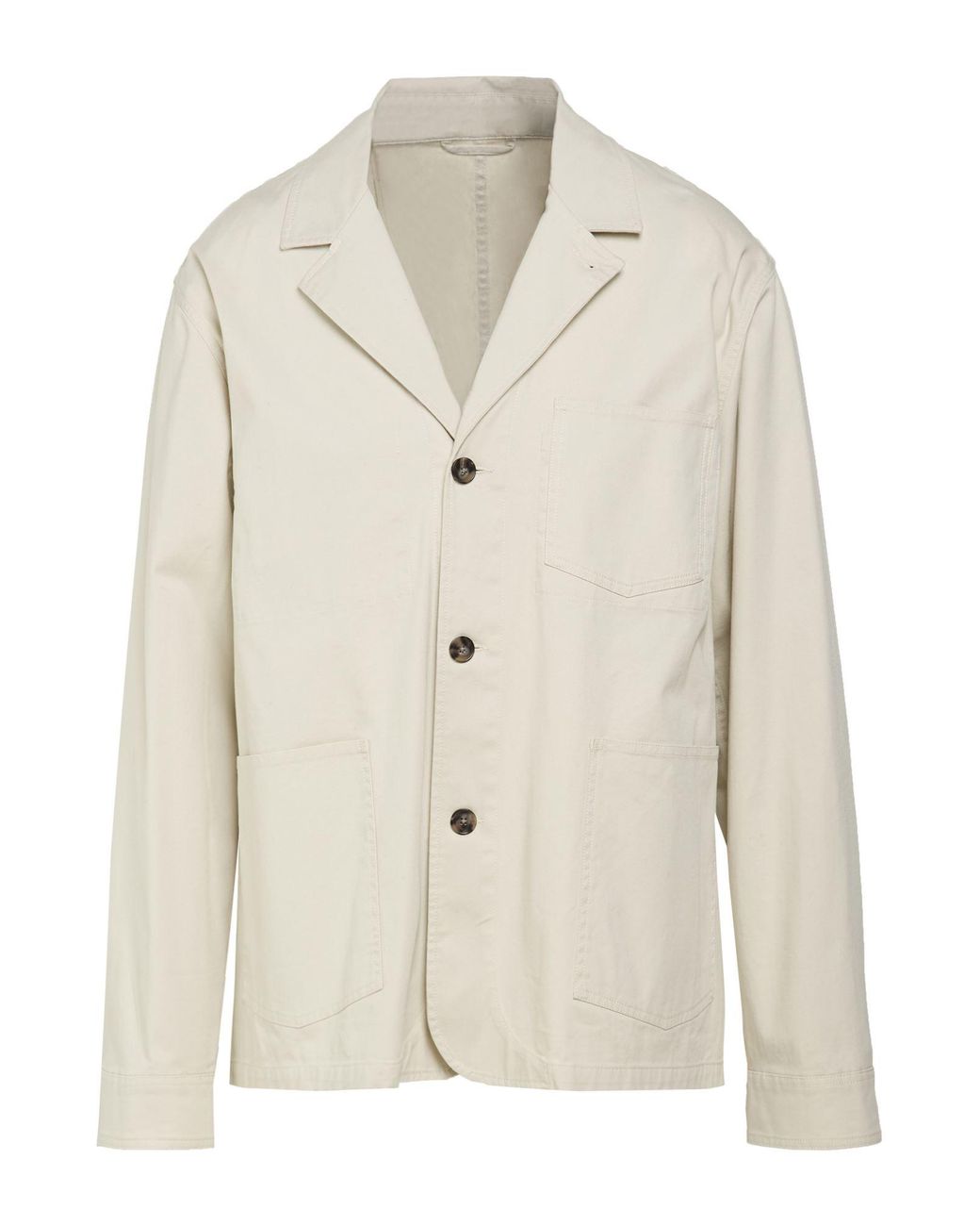 Officine Generale White Blazer Cotton, Elastane for men