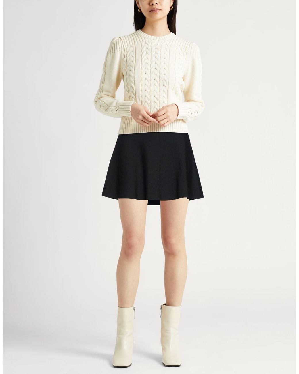 Roberto Collina Black Mini Skirt Merino Wool