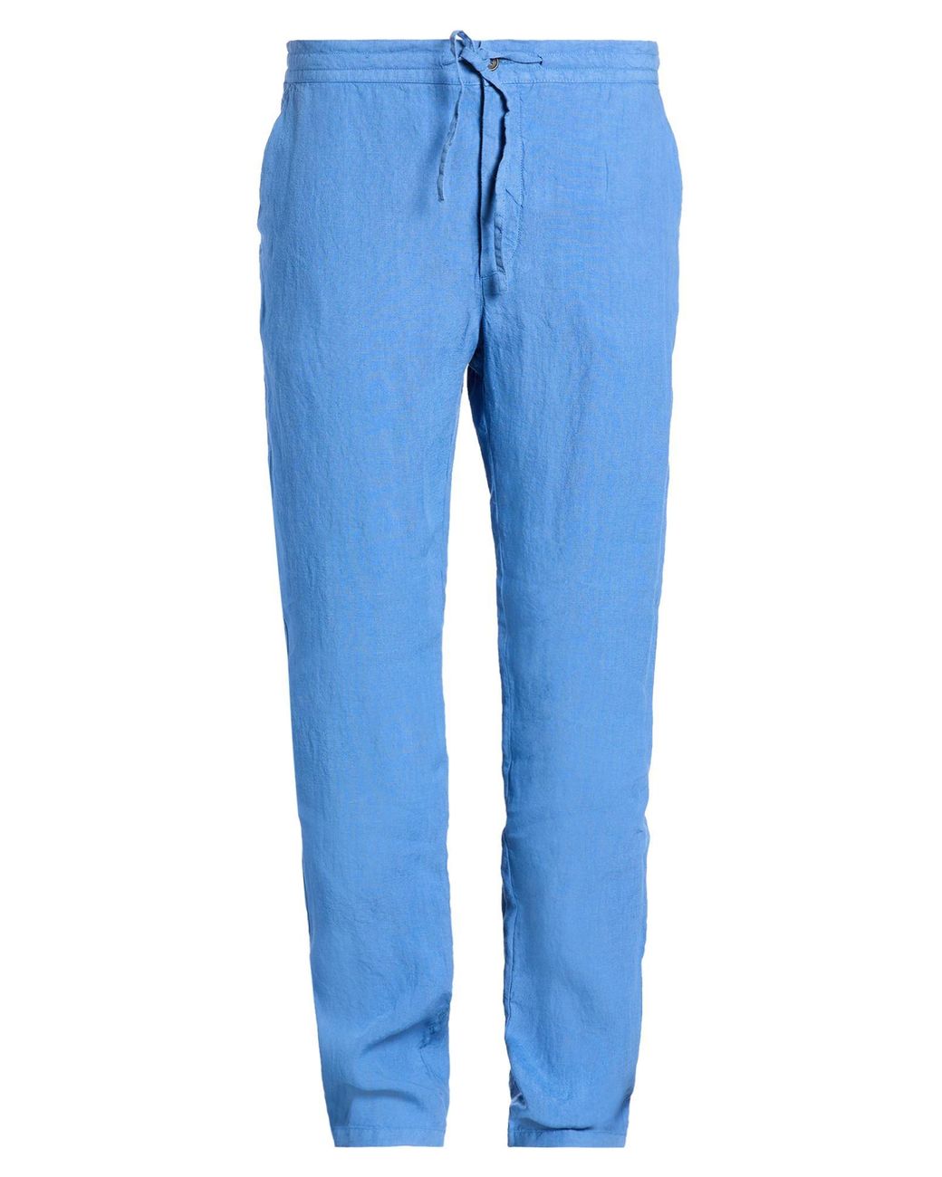 120% Lino Blue Pants Linen for men