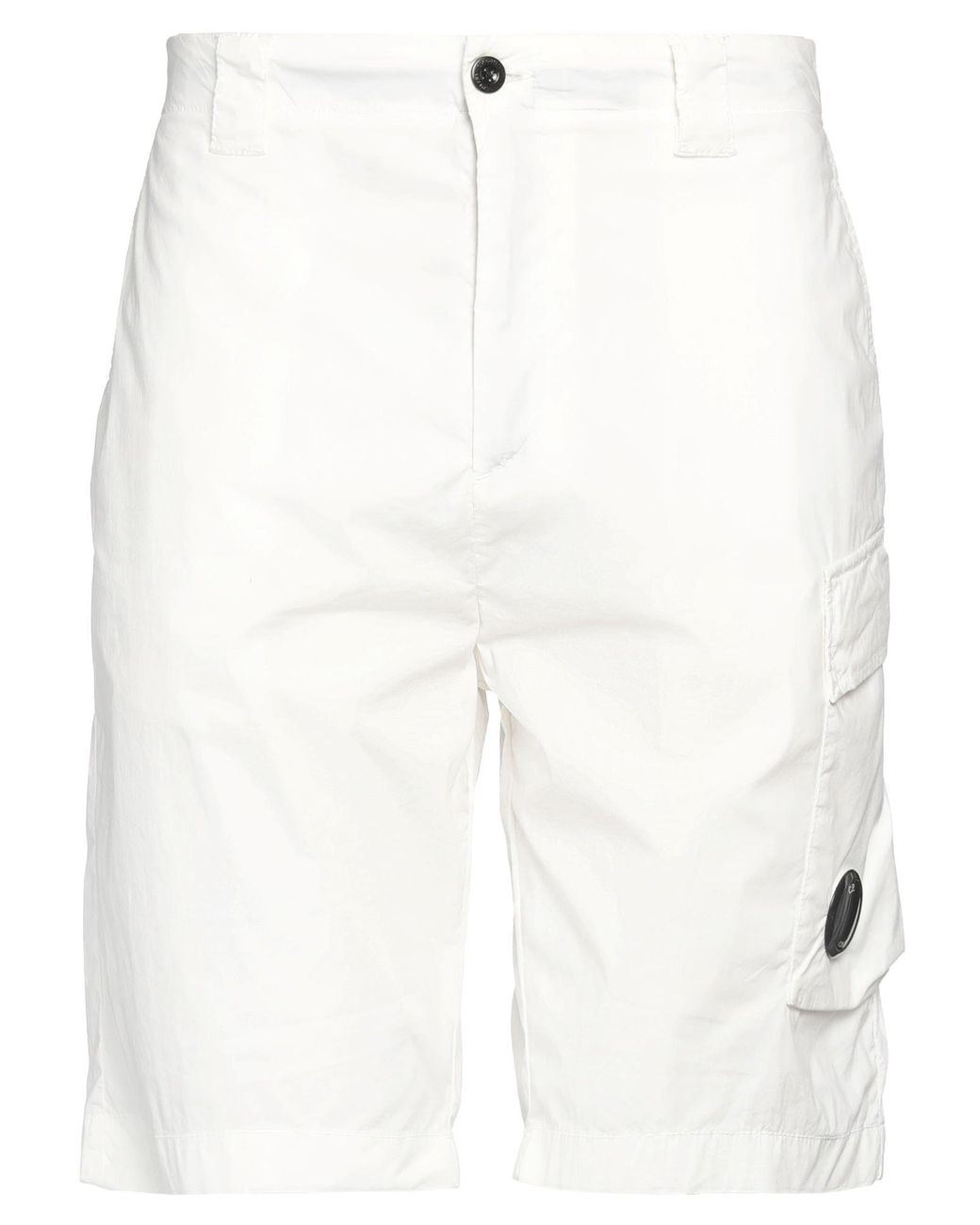 C P Company White Shorts & Bermuda Shorts Cotton, Polyamide, Elastane for men