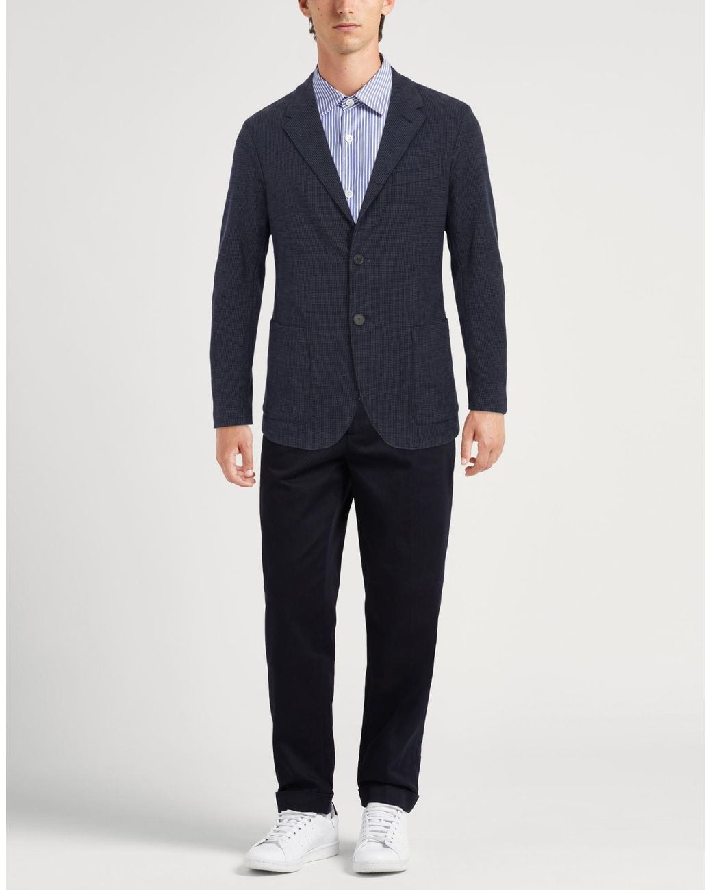 Harris Wharf London Blue Midnight Blazer Virgin Wool, Cotton for men