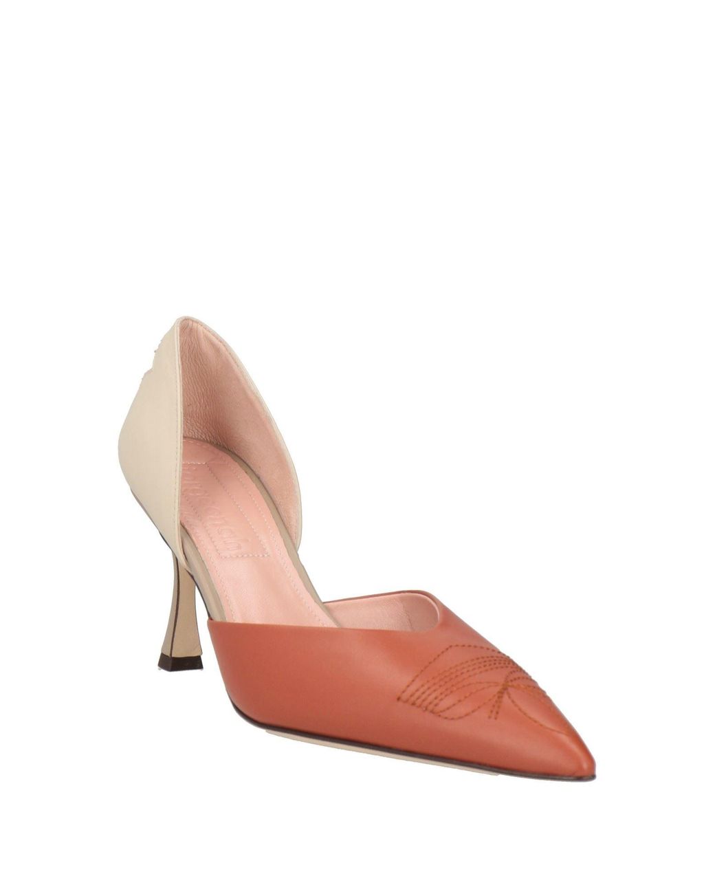 JORGEENAH Pink Tan Pumps Leather
