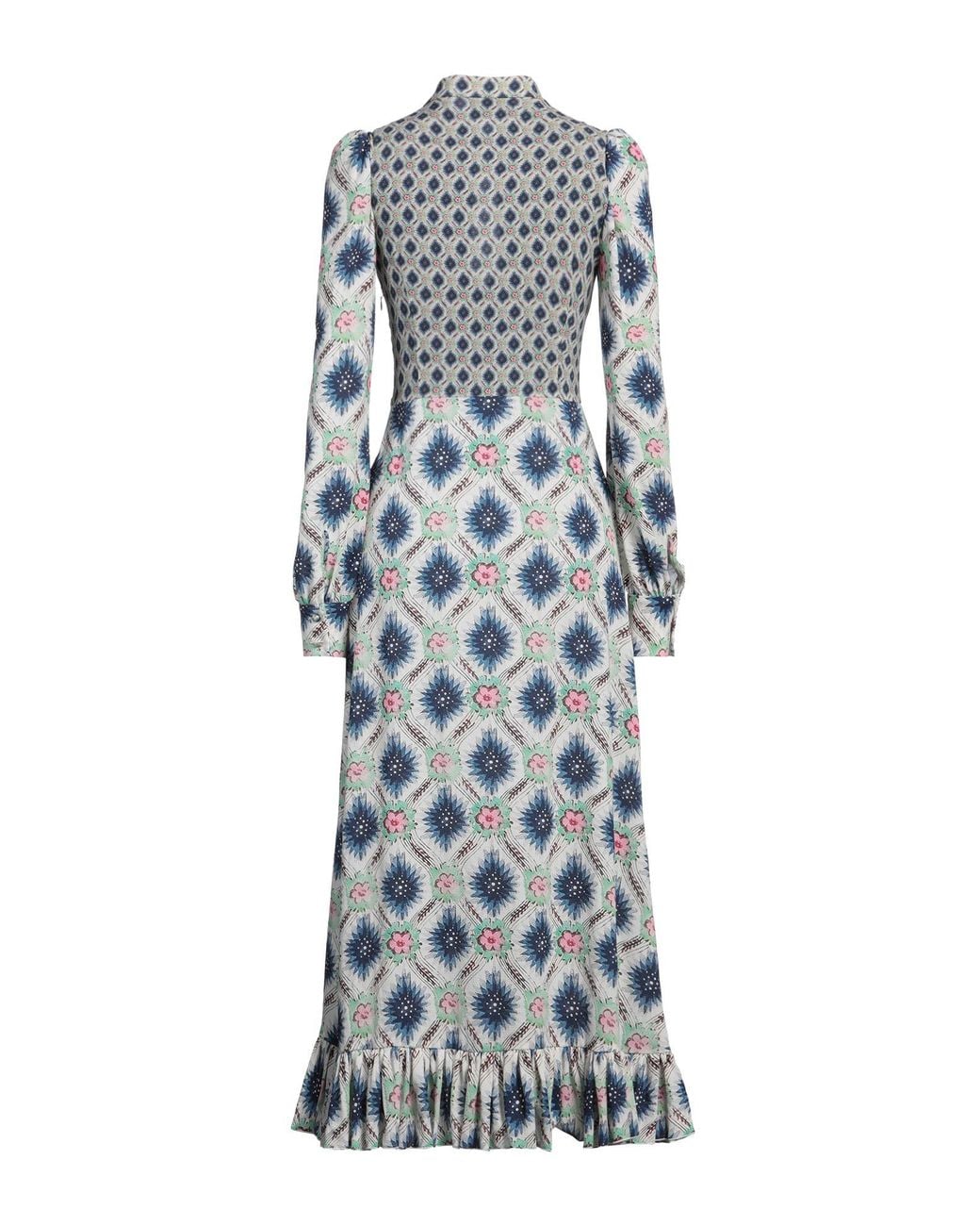 Etro Gray Midi Dress Polyester, Elastane