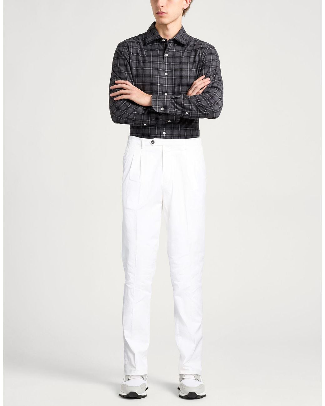 Drumohr White Pants Cotton, Elastane for men