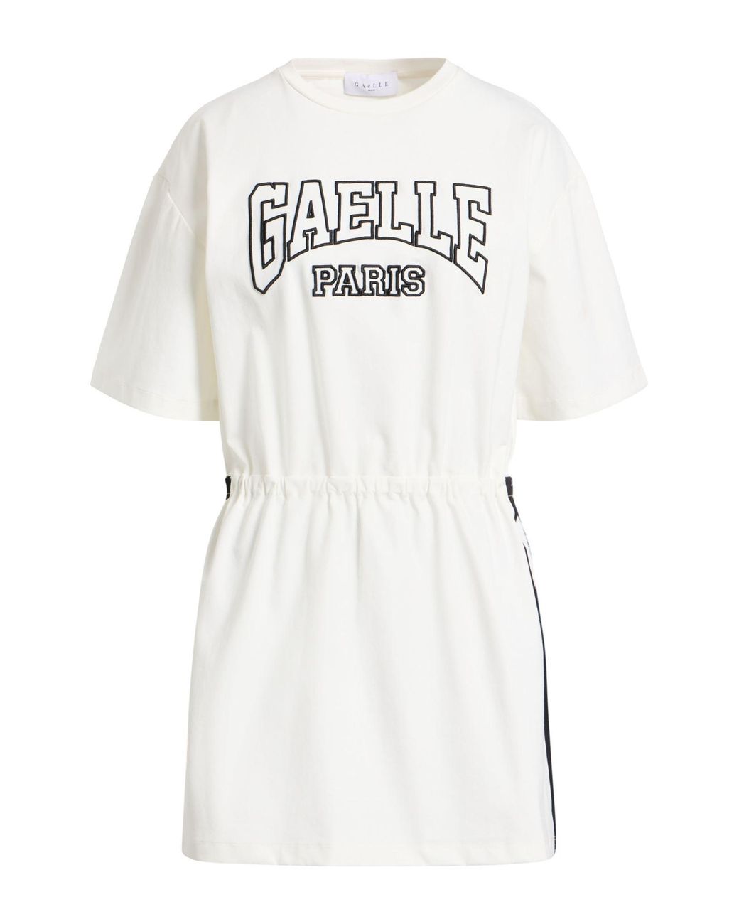 Gaelle Paris White Mini Dress Cotton, Polyamide, Elastane