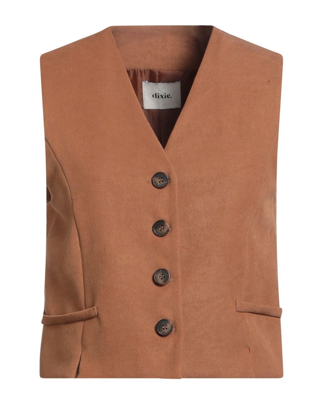 Dixie Natural Camel Tailored Vest Polyester, Elastane