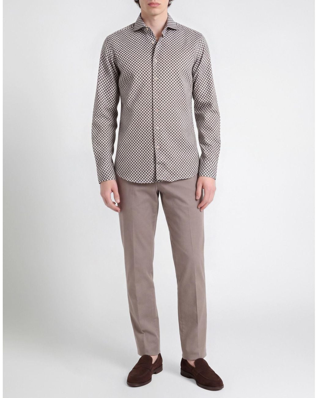 Stenstroms Gray Military Shirt Cotton for men