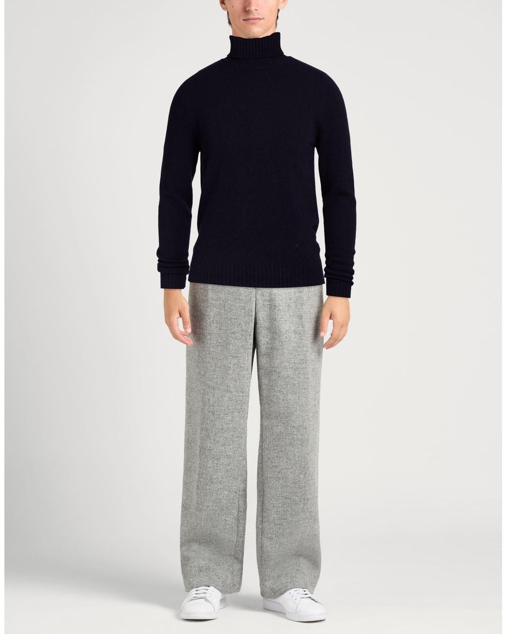 Alpha Studio Blue Midnight Turtleneck Merino Wool for men