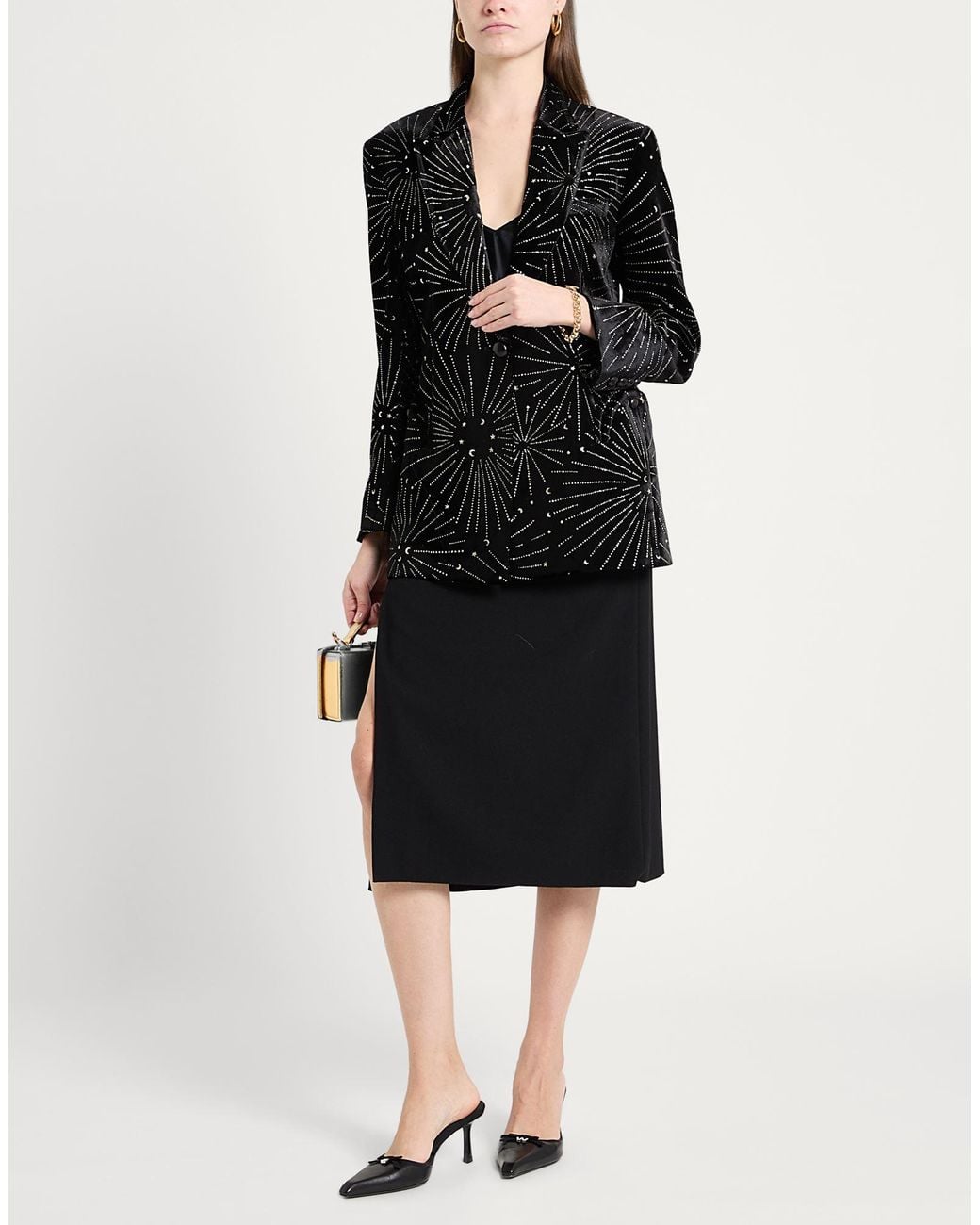 Blazé Milano Black Blazer Polyester, Viscose, Silk