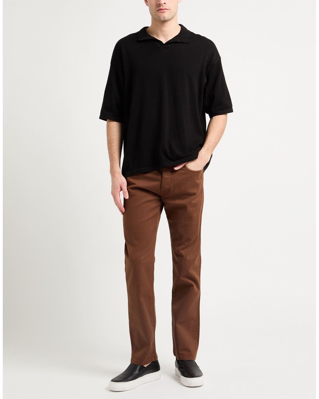 Reign Brown Pants Cotton, Elastane for men