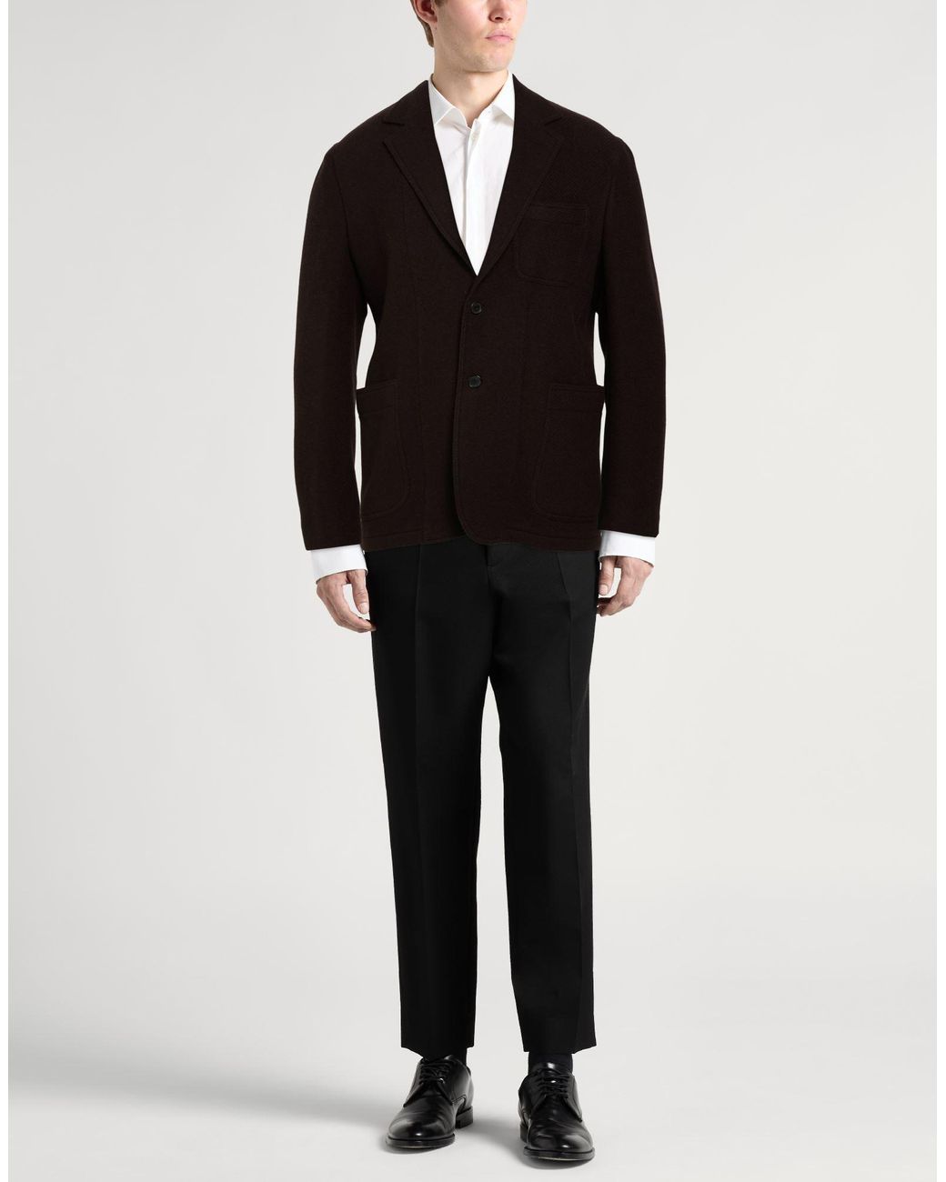 Caruso Black Dark Blazer Wool, Polyamide for men