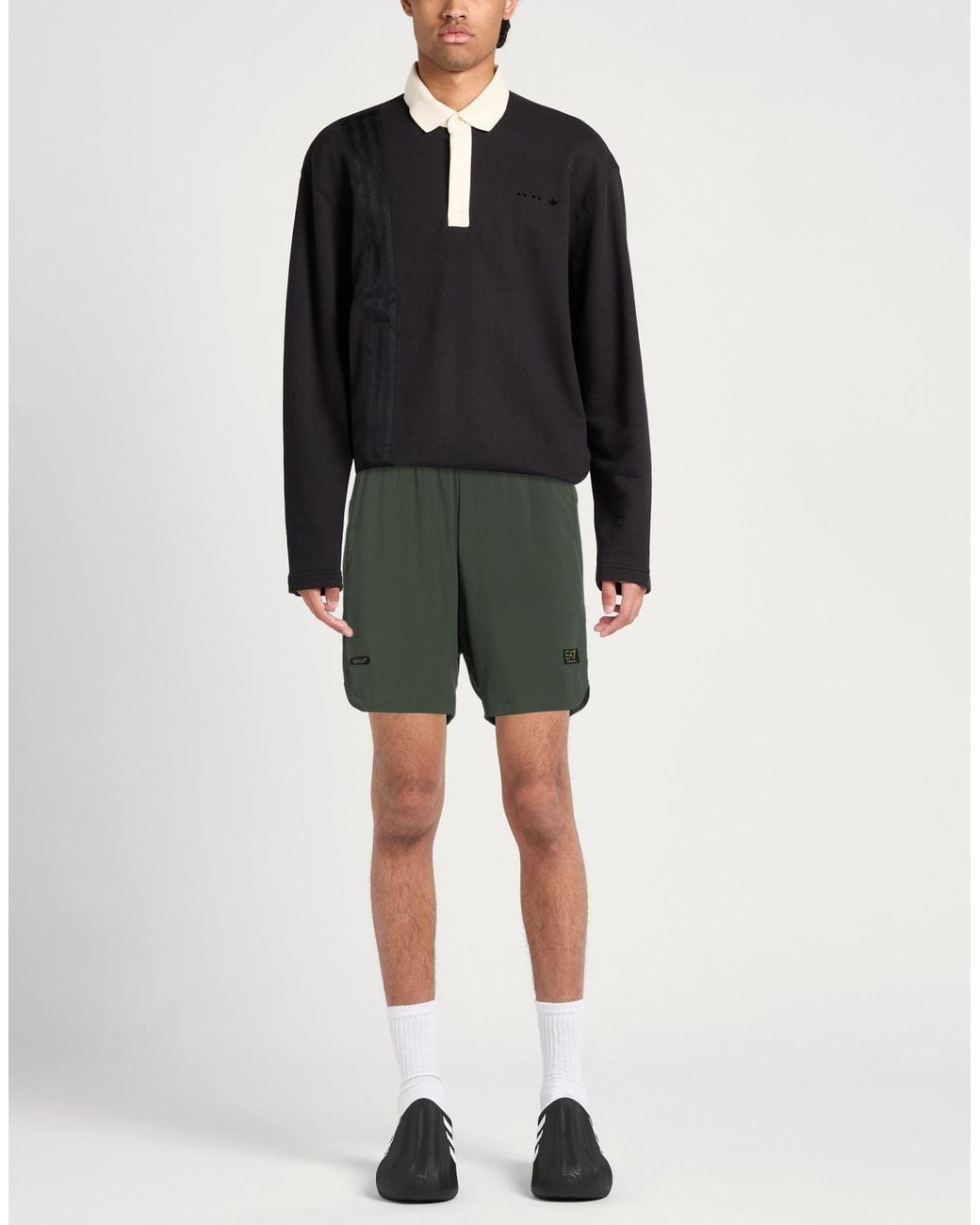 EA7 Green Dark Shorts & Bermuda Shorts Polyester, Elastane for men