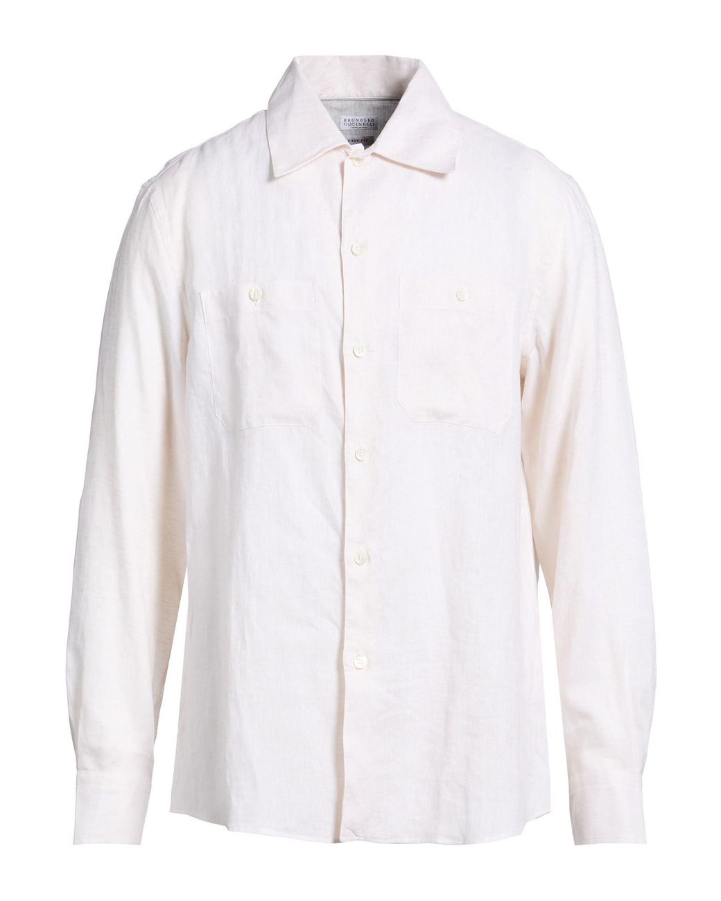 Brunello Cucinelli White Shirt Linen for men