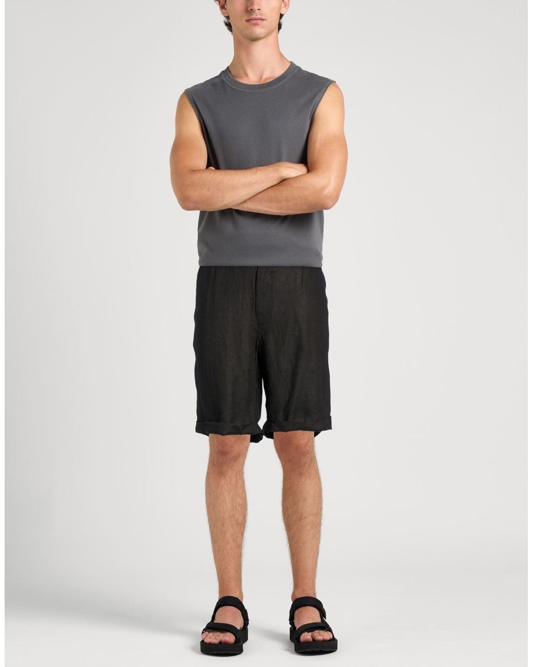 Alpha Studio Black Shorts & Bermuda Shorts for men