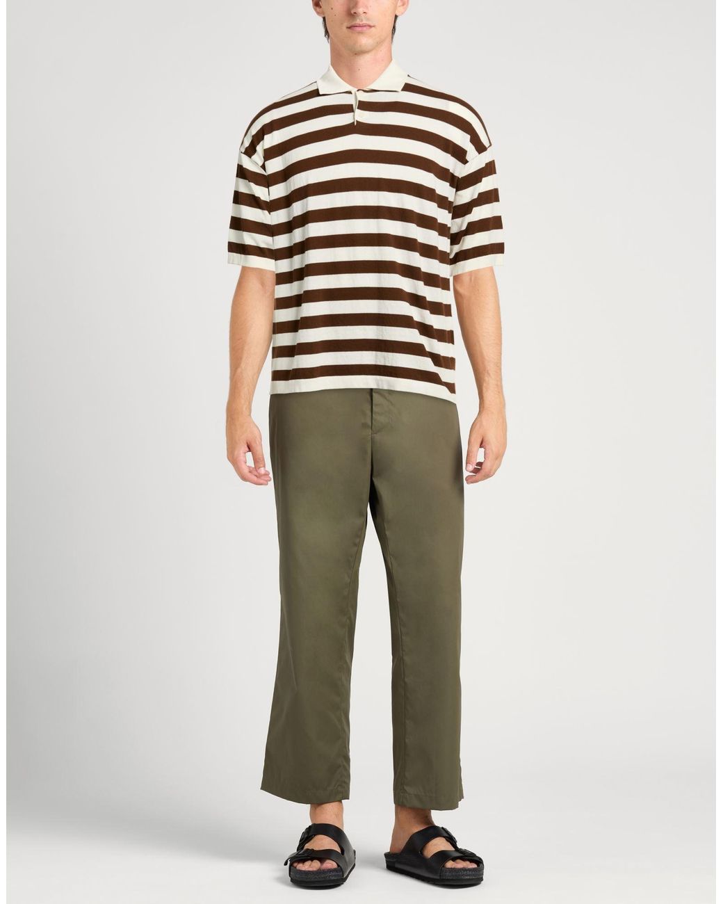 Alpha Studio Brown Polo Shirt Cotton for men