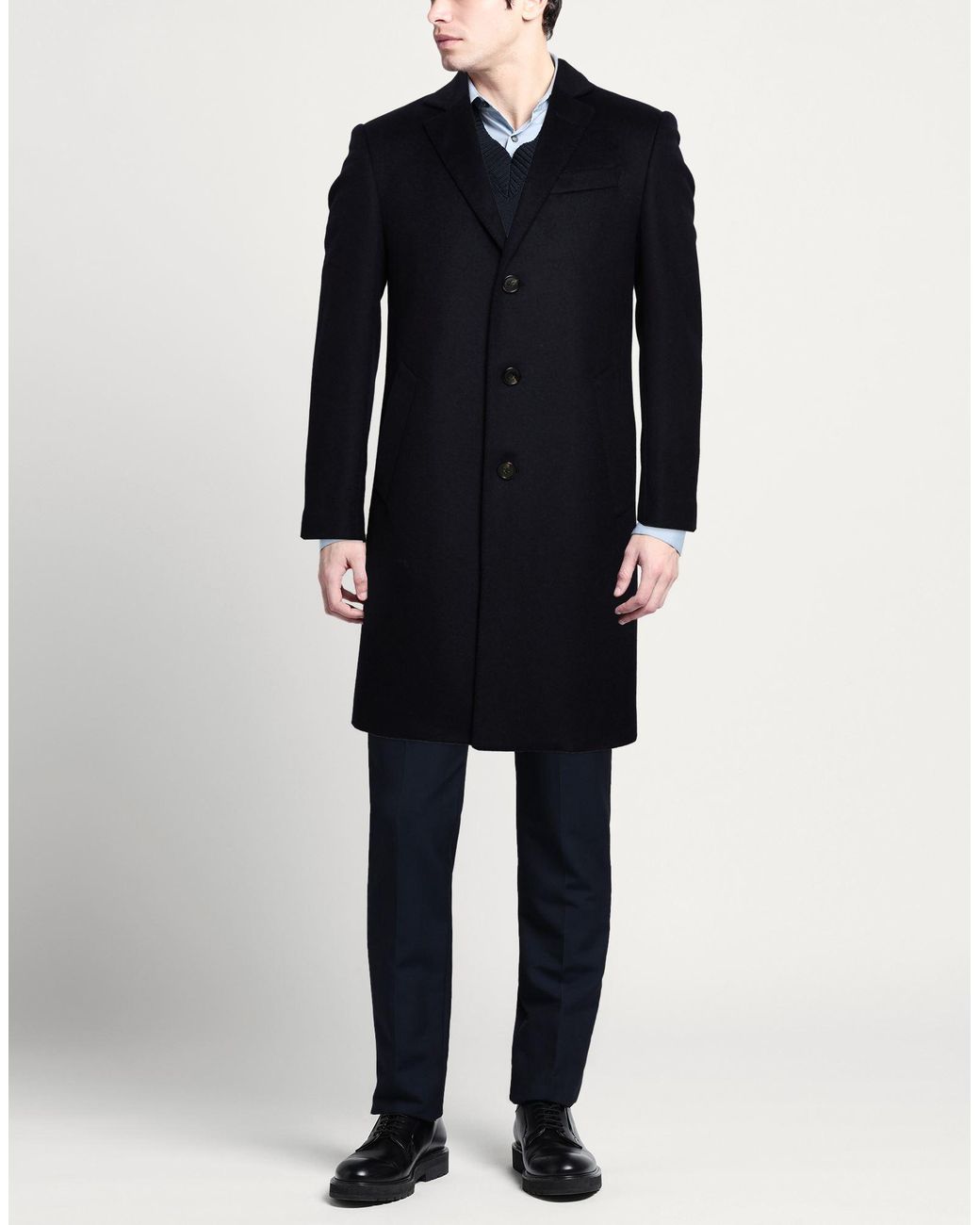 ALEX INGH Blue Coat Wool, Polyester, Cashmere for men
