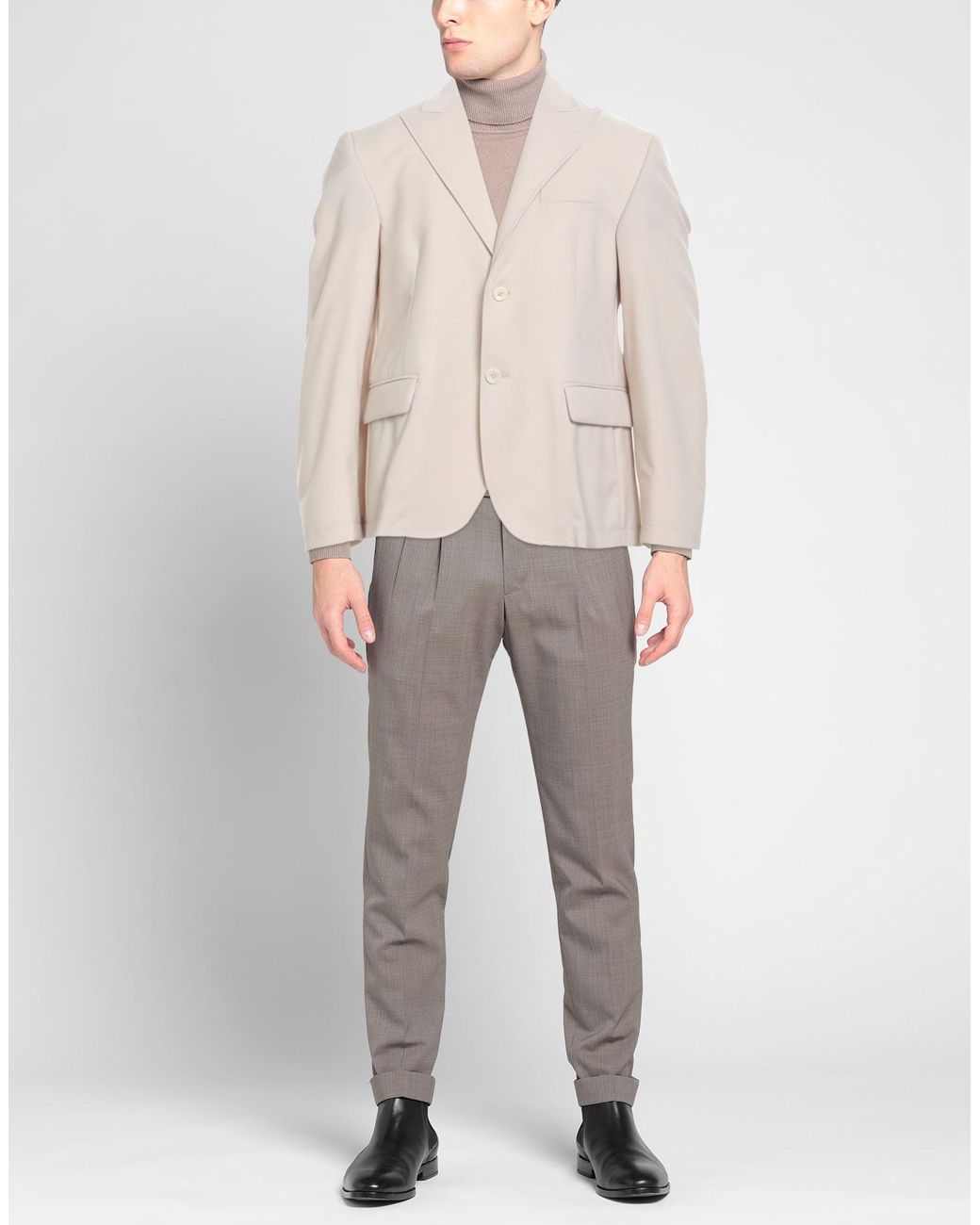 Daniele Alessandrini Natural Blazer Polyester, Viscose, Elastane for men