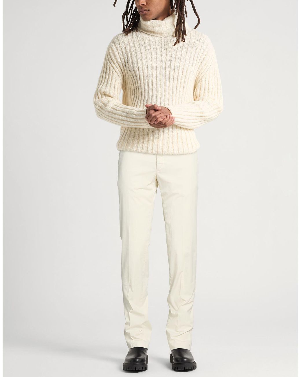 Incotex White Cream Pants Cotton, Elastane for men