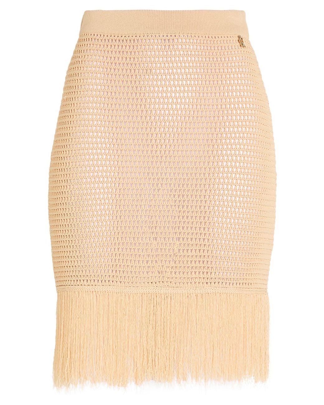Elisabetta Franchi Natural Camel Mini Skirt Viscose, Polyamide