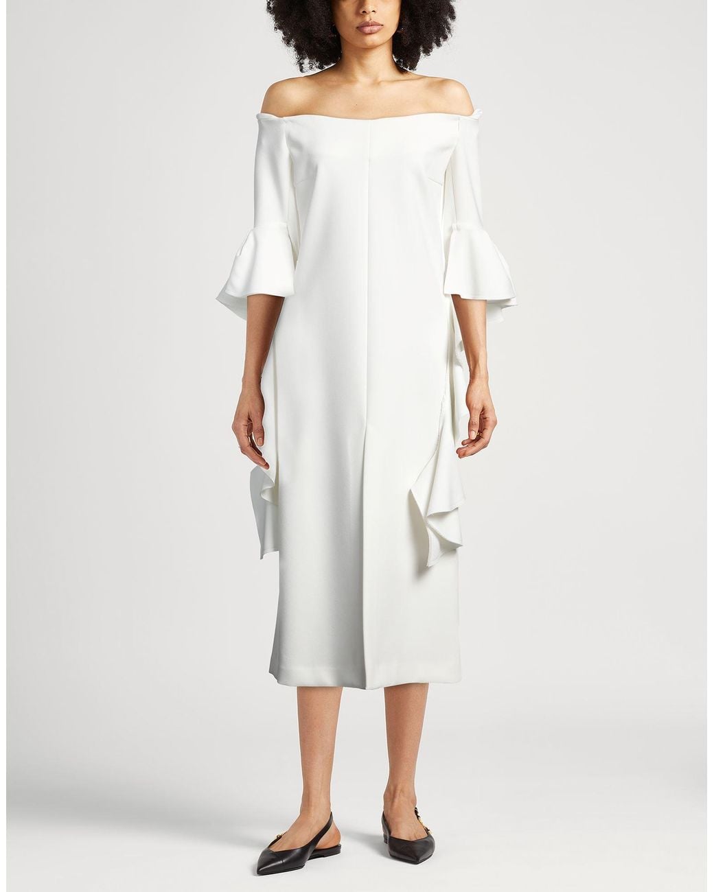 Ellery White Midi Dress Polyester