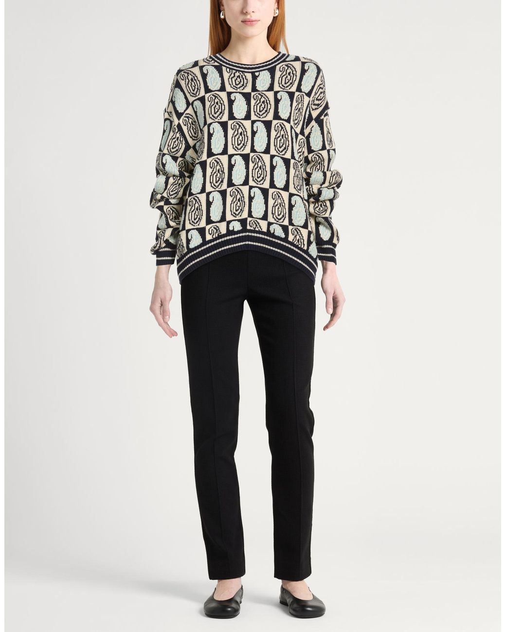 Etro Black Sweater Cotton, Viscose, Metal Fiber