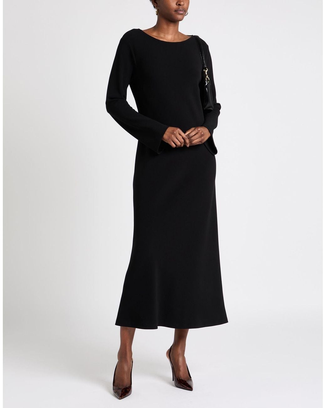 Alberto Biani Black Maxi Dress Triacetate, Polyester