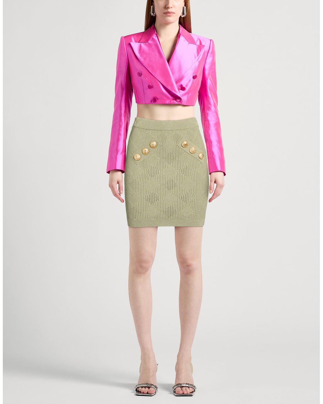 Balmain Green Mini Skirt