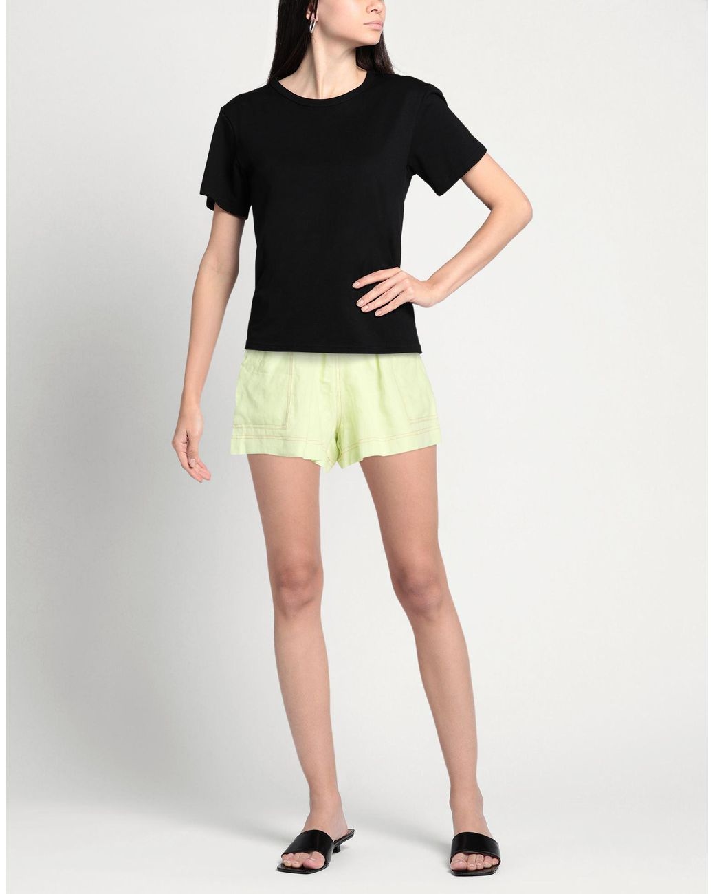 Casa Raki Yellow Shorts & Bermuda Shorts Linen