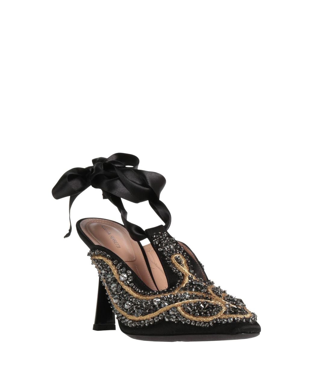 Alberta Ferretti Black Pumps Leather, Textile Fibers