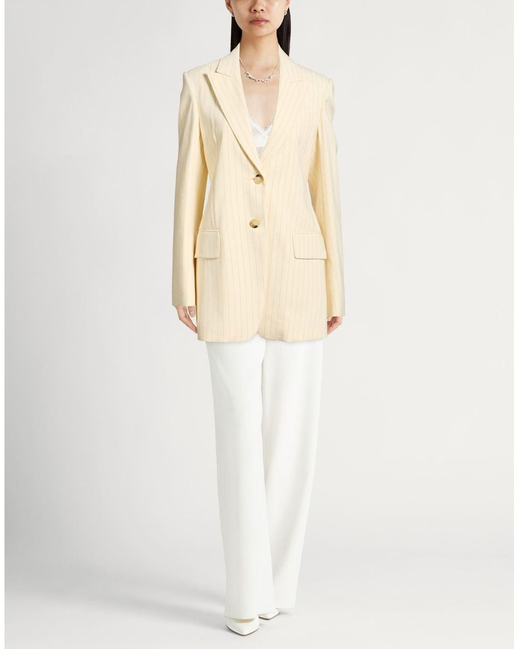 Sportmax Natural Blazer Ramie, Viscose, Elastane, Polyester