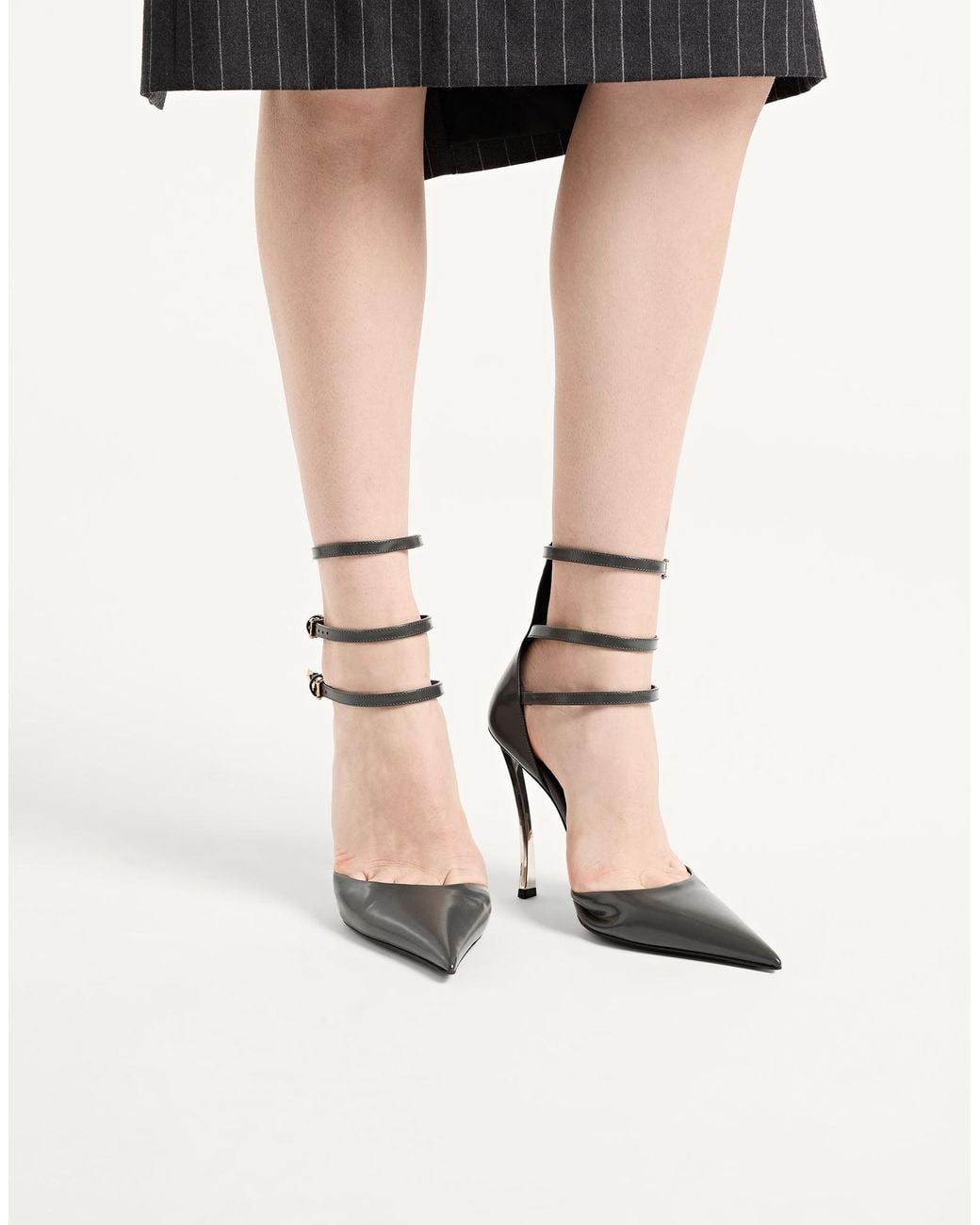 Versace White Lead Pumps Leather
