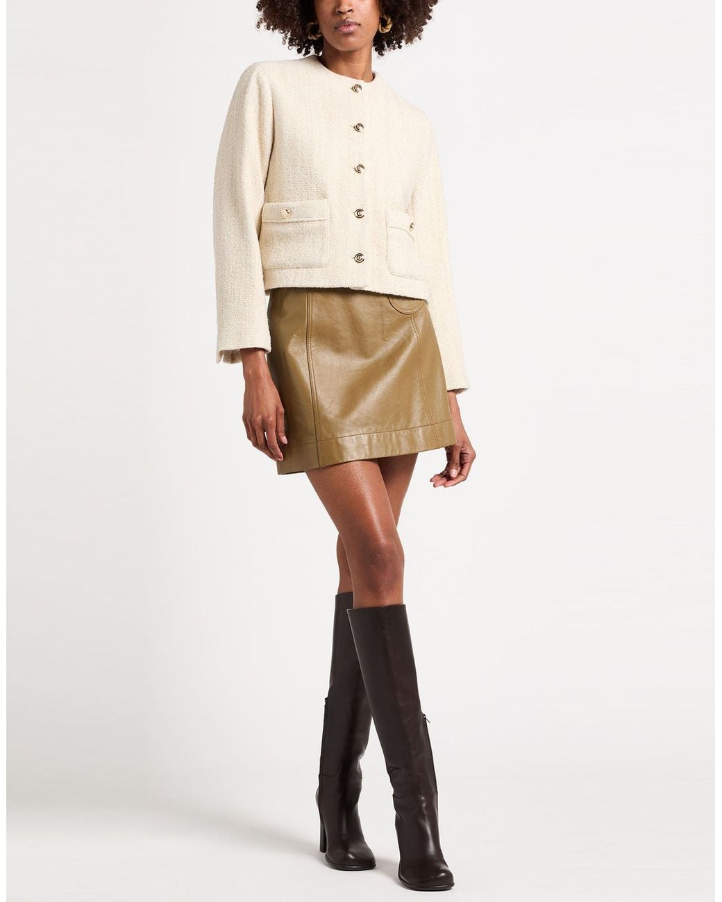 Maje Natural Jacket Polyester, Acrylic, Wool, Polyamide