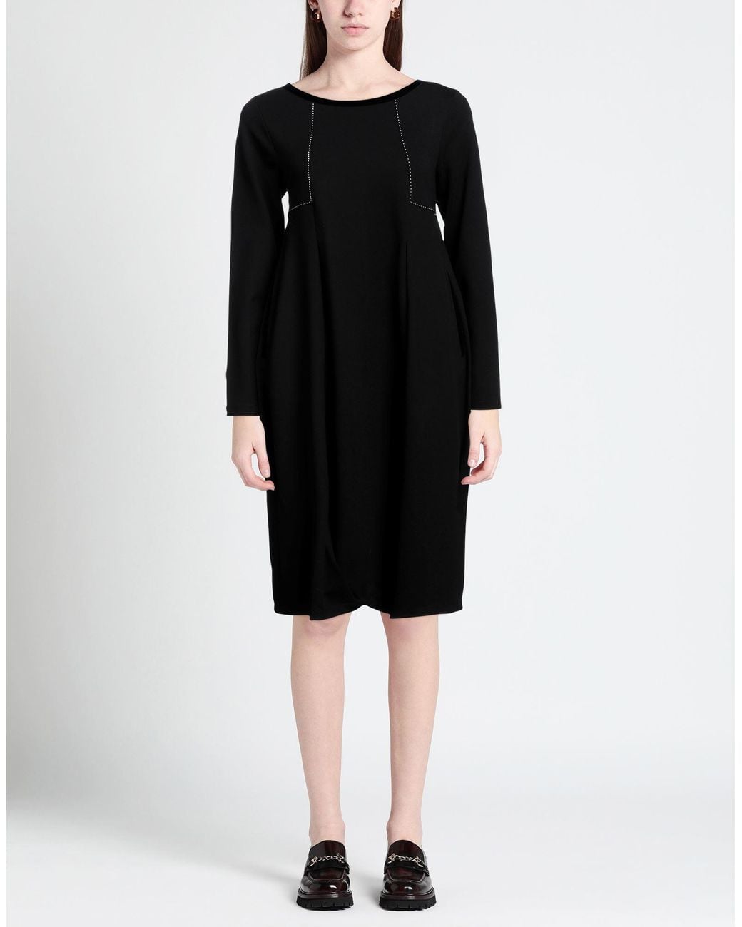 High Black Midi Dress