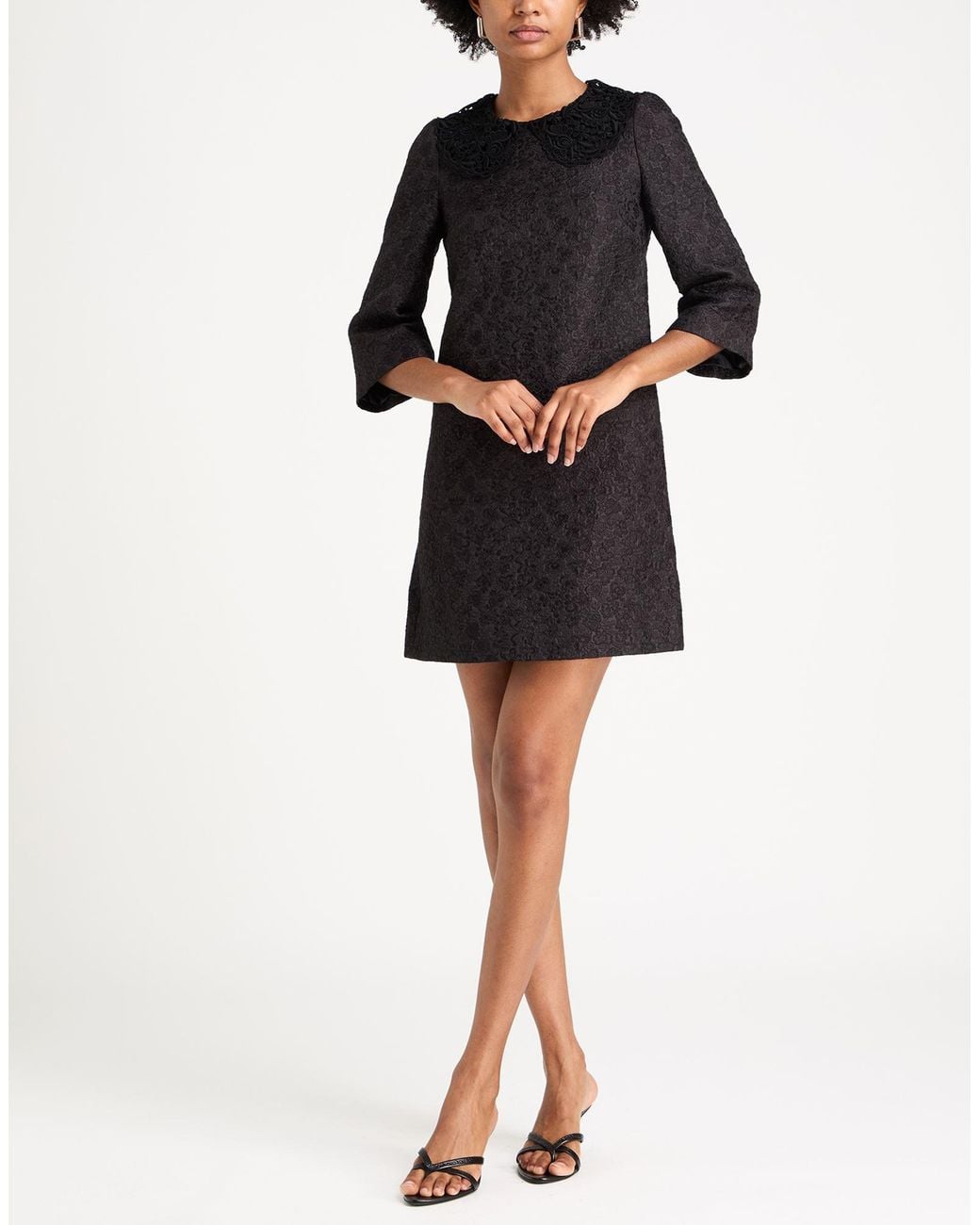 Dolce & Gabbana Black Mini Dress Cotton, Silk