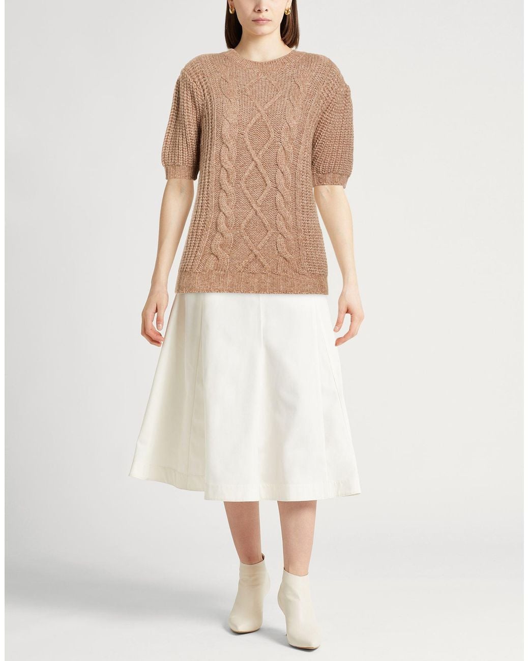 Eleventy Natural Camel Sweater Alpaca Wool, Cotton