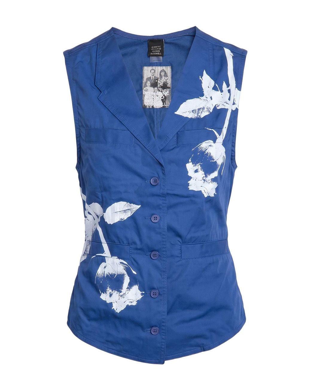 REIMAGINE PINKO x PATRICK MCDOWELL Blue Tailored Vest Cotton