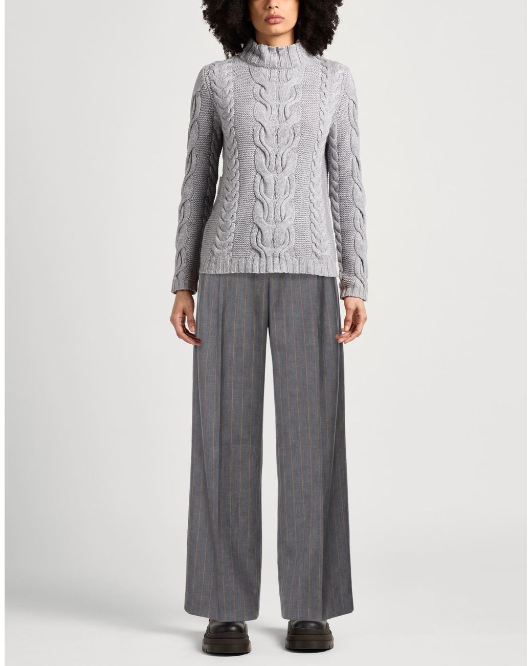 Ganni Gray Pants Wool, Recycled Polyester, Ecovero Viscose