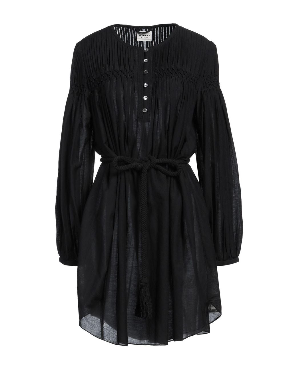 Isabel Marant Black Mini Dress Cotton, Viscose