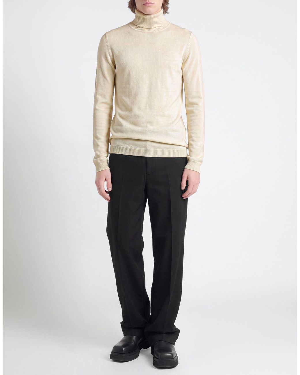 Rick Owens Natural Turtleneck Virgin Wool for men