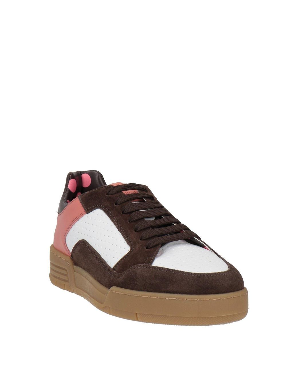 Moschino Brown Chocolate Sneakers Textile Fibers, Leather for men