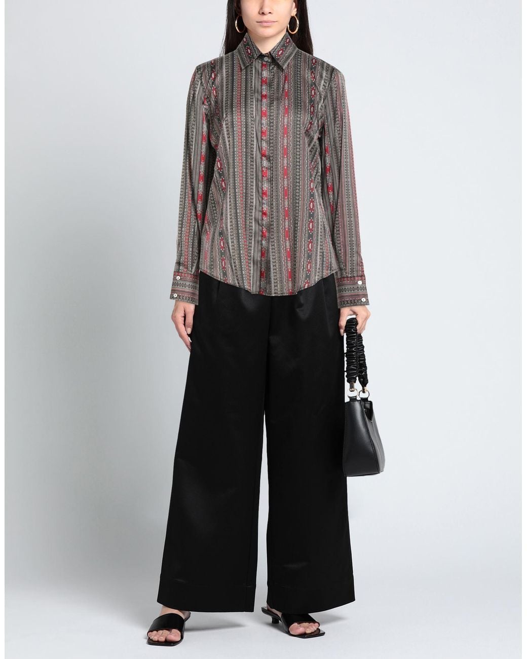 Camicettasnob Gray Shirt Viscose, Silk, Elastane