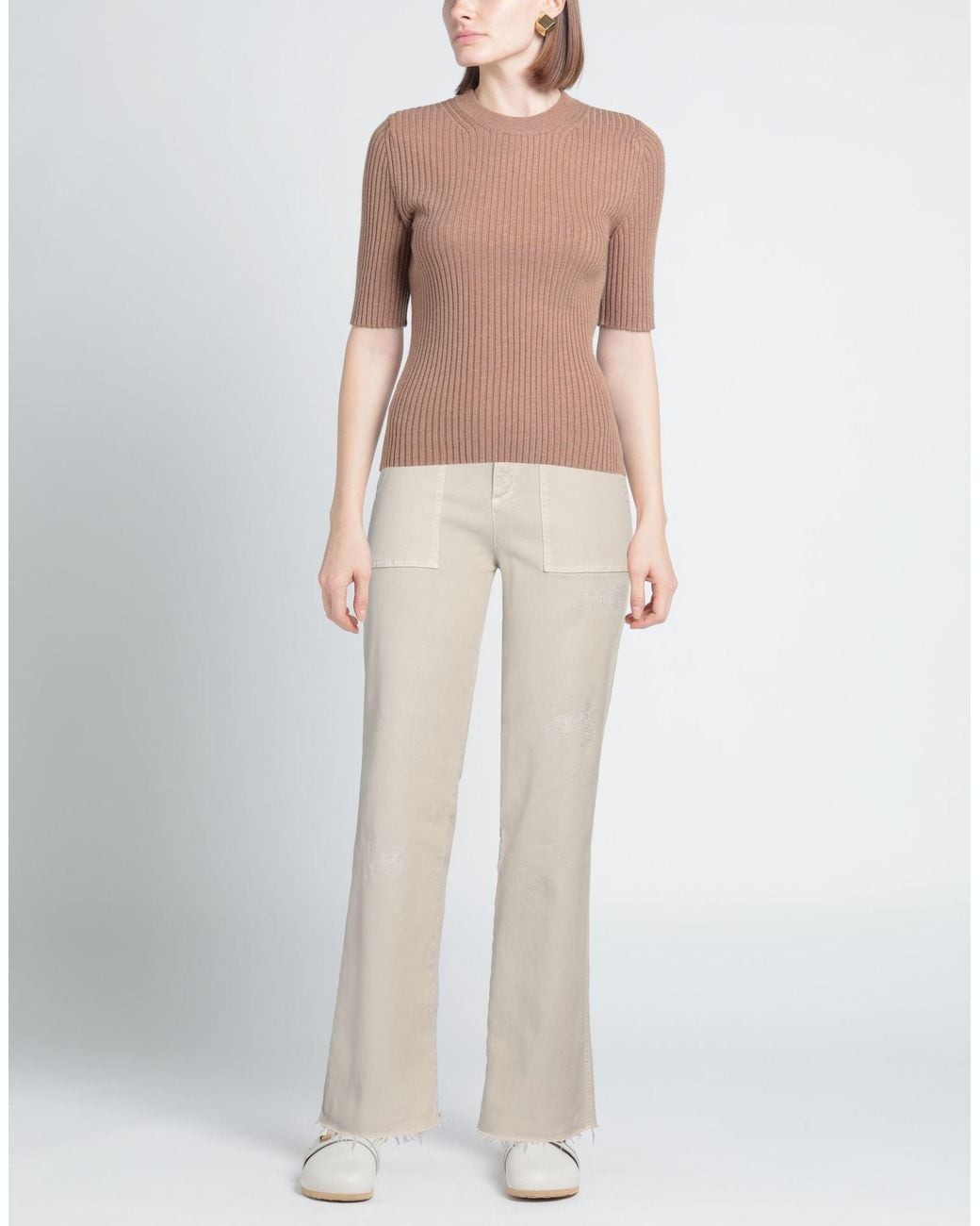 Department 5 White Pants Cotton, Elastane