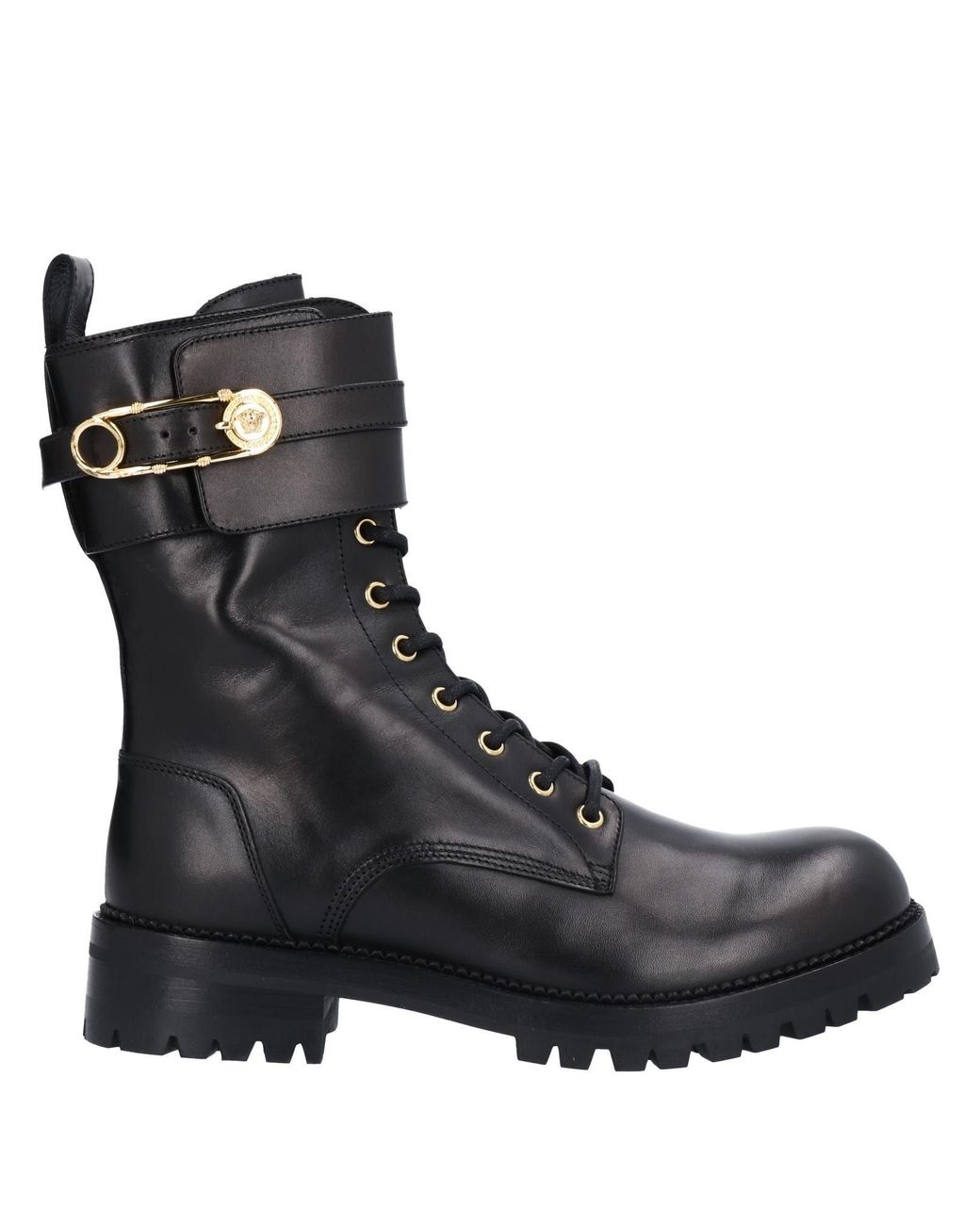 Versace Leather Ankle Boots in Black - Lyst