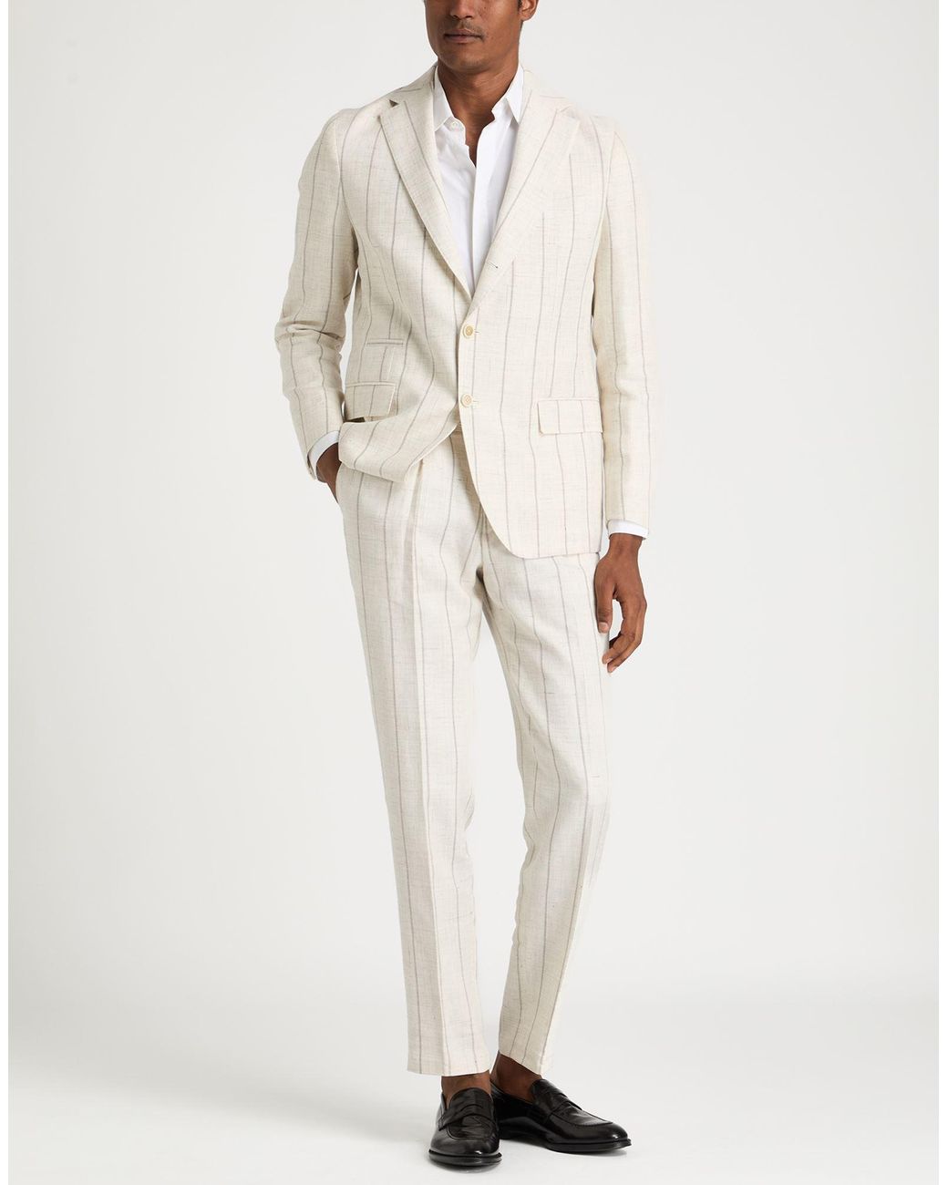 Eleventy White Suit Linen, Wool for men